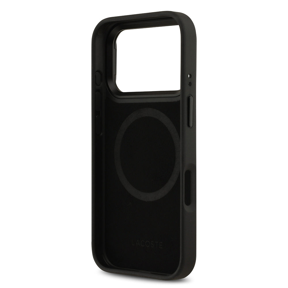 Lacoste iPhone 17 Pro Orjinal Lisanslı M-safe Şarj Özellikli Standlı PU Deri Karışık Monogram Desenli Kılıf Lacoste iPhone 17 Pro Orjinal Lisanslı M-safe Şarj Özellikli Standlı PU Deri Karışık Monogram Desenli Kılıf